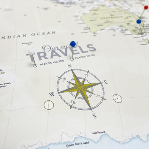 Carte de voyage pour épingles cadre blanc pour salon et bureau