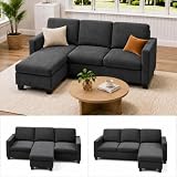 Xbro Ecksofa, Eckcouch L-Form Sofa Mit Ottomane, 3-Sitzer Wohnzimmer Sofa Für Kleine Räume...
