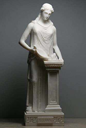 Hestia Vesta Statue Goddess Of Home Family Hearth Alabaster Sculpture 10.24 Inches #TOP1