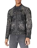 Vintage-Behandlung Blauer Herren Pelle Capo SPALLA FODERATO Lederjacke, 999 Schwarz, L