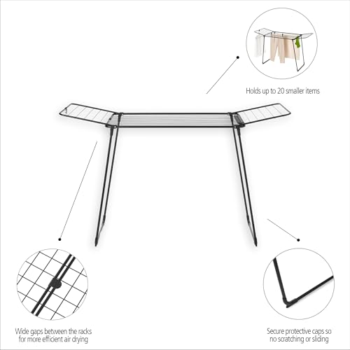 Brabantia HangOn Clothes Drying Rack | 59ft (18m) | Matt Black | Medium Indoor Clothes Airer, Foldable Laundry Stand for Large & Small Items, Wide Lines for Towels & Bedding | Fits 1 Full Load by Brabantia - Image 3