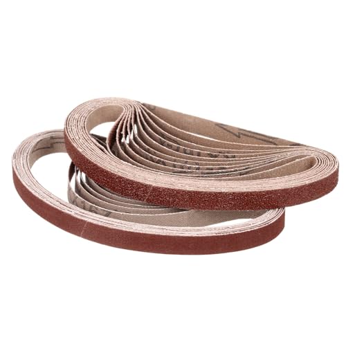 CoCud 13mm x 533mm Sanding Belt, 24 Pcs 40/60/80/120/180/240 Grit Grits Aluminum Oxide Knife Sharpener Belts Work Sharpening for Belt Sander Knife Carving Tool Metal Working