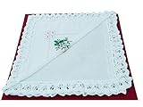  Spitzentaschentuch weiß Hochzeit Damen Braut Baumwolle Häkelspitze