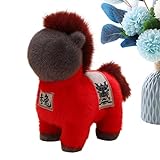 Bright red color design: featuring a vibrant red shade this plush horse adds charm and personality to any environment making it suitable as a festive mascot or thoughtful gift for friends collectors or loved on special occasions