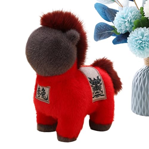 Generico Animal de peluche | Suave de mimar y apto para la piel | Juguete de peluche Año del Caballo para niños, para hermanas, amigos, coleccionistas, novia, sofá, sofá, escritorio, fiesta