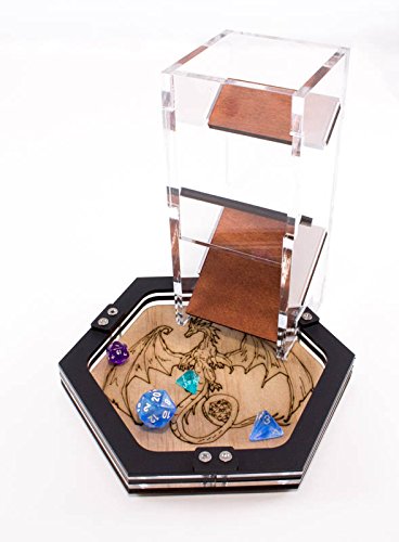Mini Dragon Dice Tray By C4Labs Laser Etched Wood #TOP5