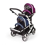 Kids Kargo Hybrid Doppel-Tandem-Kinderwagen, Himbeere / Blaubeere