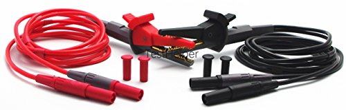 Testhelper Tl200 Lcr Meter Tester 4 Four Wire Silicone Test Leads Lead Terminal Kelvin Clip Alligator With 4Mm Banana Plug #TOP2