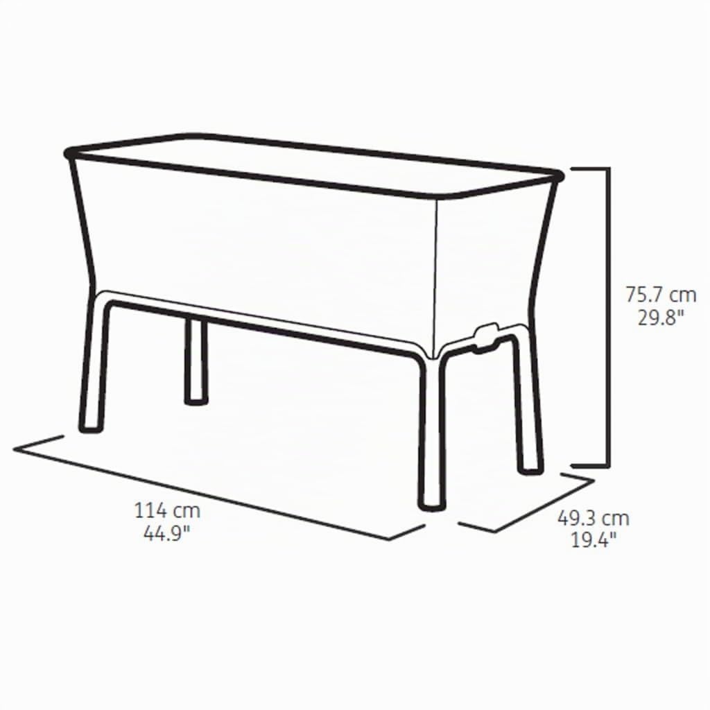 Keter Easy Grow modernes Hochbeet, grau, inkl. Bewässerungssystem, Rattanoptik, passend für Balkon, Terrasse oder Garten
