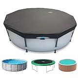 SIHAIAN Cubierta de piscina de 14 pies con drenaje automático sobre el suelo, ideal para cubierta de piscina de invierno