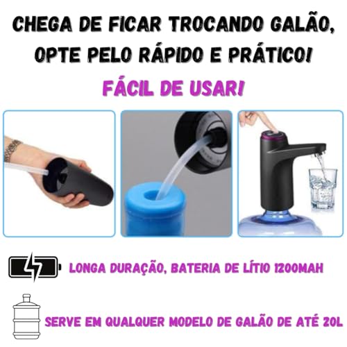 Bomba Eletrica Para Galão De Água Mineral De 10 Ou 20 Litros