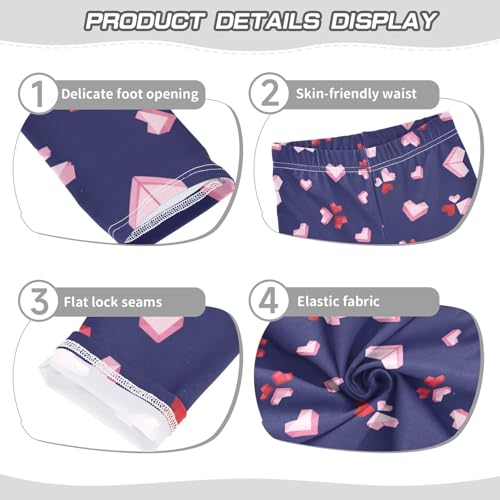 Building Blocks Heart Girls Leggings,Workout Leggings for Girls Toddler Athletic Leggings Size for 3-10T3