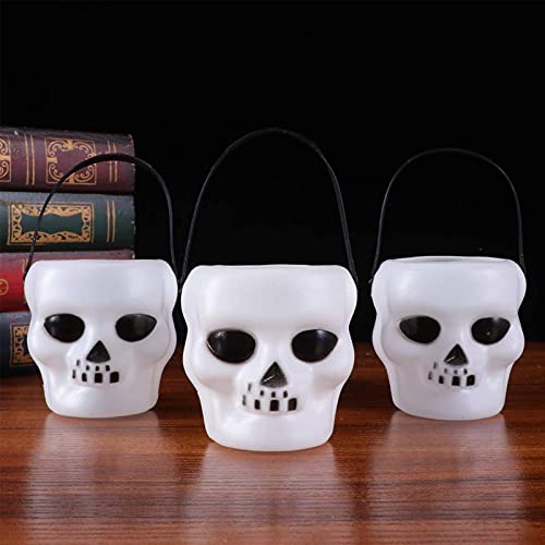 TaimeiMao Mini Cubo Caramelos Halloween,Cubo de Dulces de Halloween,Bruja Caramelo calderos,Cubo portátil de Caramelo de Calabaza con Calavera de Halloween, Adecuado para la Fiesta de Halloween