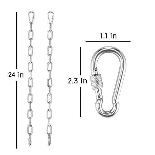 Mdairc Hammock Chain, Chain For Hanging Chair Stainless Steel Straight Link Chain , 800 Pound Load, With 2 Locking Snap Hooks, 2 Pcs Pack #TOP1