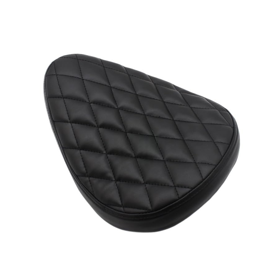 Asiento individual de PU negro para motocicleta bobber y sillín chopper