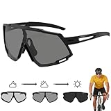 LEIBOCHAO Gafas de Ciclismo Fotocromáticas, Gafas De Ciclismo, Gafas Running Hombre Mujer, Gafas de Sol Deportivas, para Andar en Bicicleta, Correr, Escalar, Camping