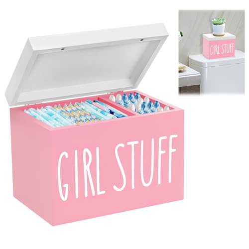 Porta Tampones para Baño, Organización de Productos Femeninos con Divisor ExtraíBle, Estuche para Tampones con Tapa, Dispensador para Guardar Tampones, Caja Contenedor de Madera Femenina para Baño Porta Tampones para Baño, Organización de Productos Femeninos con Divisor ExtraíBle, Estuche para Tampones con Tapa, Dispensador para Guardar Tampones, Caja Contenedor de Madera Femenina para Baño