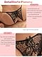 WOSE Erotische Höschen mit Perlen Unterwäsche - Schwarz Niedrige Taille Spitze Sexy Tanga Strings Ouvert Dessous Frauen Schritt Tangas G-String Reizwäsche Höschen Sexy Unterwäsche für Frau