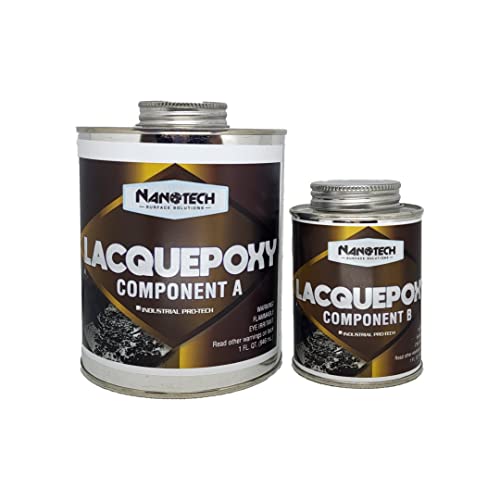 Nanotech Surface Solutions Lacquepoxy, Non-Yellowing or Blistering High Performance Clear Coat, Epoxy Lacquer Mix for Concrete Countertops, Wood, Tile, Indoor and Outdoor (8 Oz.)