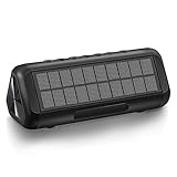 Bluetooth Speakers, Solar Bluetooth Speaker Portable Wireless Waterproof TWS with 5000mAH Battery 12W 50H Playtime Bluetooth 5.0 Speaker for Home Party, Shower, Car, Outdoor, Travel