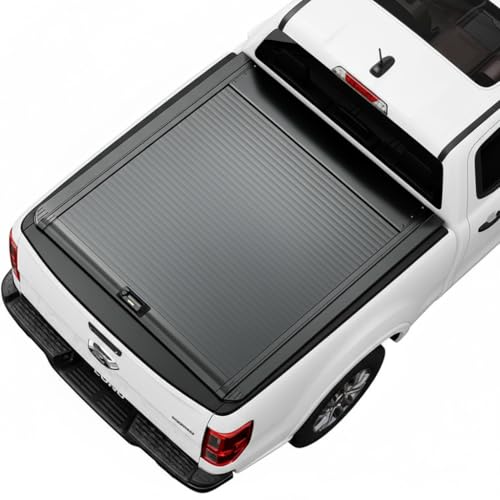Image of ONINE Pull-Lock-Go Retractable Hard Tonneau Cover Custom fit 2023-2026 Ford Ranger 5ft Bed (60 inch), Aluminum Matte Black, Compatible for Crossbar and Cargo Racks.