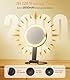 Gospire Vergrößerungsspiegel mit Licht, 10-Fache/1-Fach Doppelseitige Schminkspiegel, 3 Farben Dimmbare Kosmetikspiegel mit Beleuchtung, 3 in 1 Reise Makeup Spiegel, Schwarz