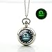 Produktbild DDDDMMMY Sternbild Halskette, Charme Waage Vintage Lange Kette Halskette Silber Taschenuhr Leuchtende Glaskuppel Schmuck 12 Sternbilder Taschenuhr Kreative Geschenke Schmuck