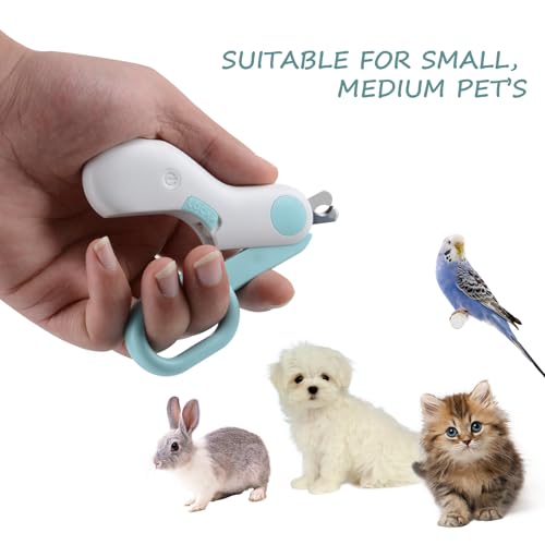 Ninonly Profi Krallenschere für Hunde und Katzen Nagelknipser mit Led-Lich für Hunde Katzen Extra Sicher Nagelschneider Nagelschere für Mittlere Kleine Haustiere