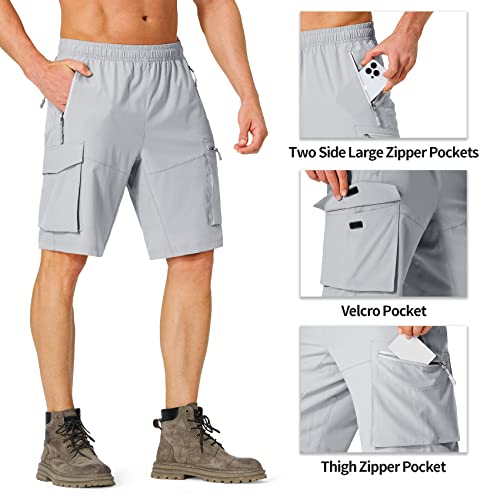 S Spowind Bermuda cargo masculina para caminhada, secagem rápida, leve, para o verão, com bolsos com