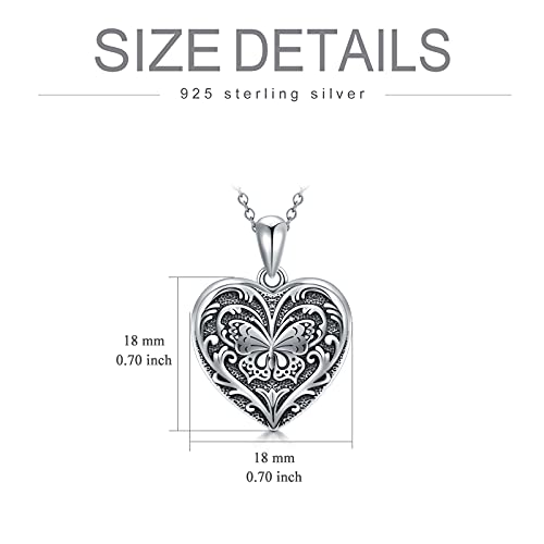 Soulmeet Heart Shaped Vintage Butterfly Locket Necklace That Holds 2 Pictures Photo Keep Someone Near To You Sterling Silver Custom Jewelry Personalized Locket Necklace (Locket Only) #TOP4