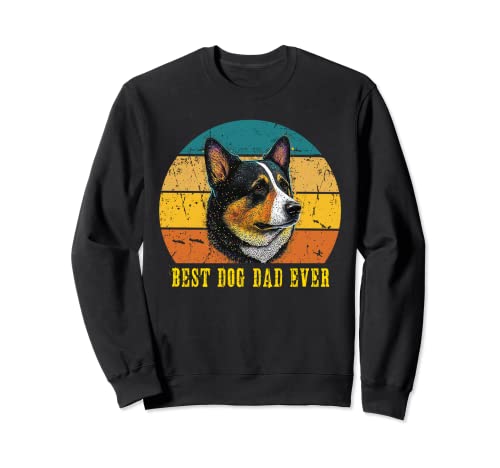 Vintage Best Dog Dad Ever Sunset Retro Welsh Corgi dog Daddy Sudadera
