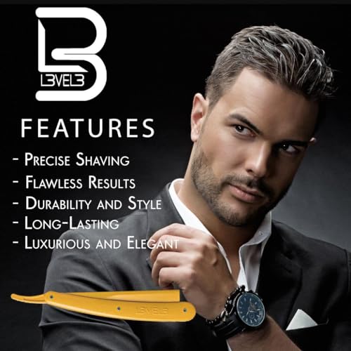Image of L3 - Level 3 Straight Razor Holder - Excellent Grip and Control - Precision Shaving Control - Level Three Straight Razor Holder (Yellow)