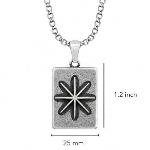 Image of THE MEN THING - Sanatan Divine Symbols Oxidised Pendant Necklace with 24inch Round Box Chain for Men & Boys