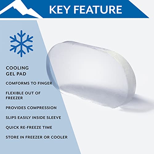 Polar Ice® Finger Sleeve, Universal Size – Patented Design Prevents Finger Joint Stiffness – Built-In Cooling Gel Pad – Designed To Support Sprains, Strains, & Sports Injuries #TOP2
