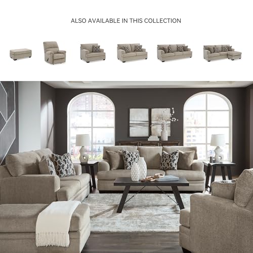 Image of Signature Design by Ashley Stonemeade Casual Loveseat with 2 Toss Pillows, Light Brown