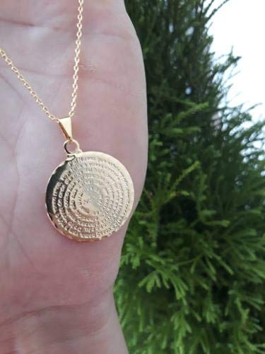 Colar Oração Pai Nosso Mandala Banhado à Ouro 18k