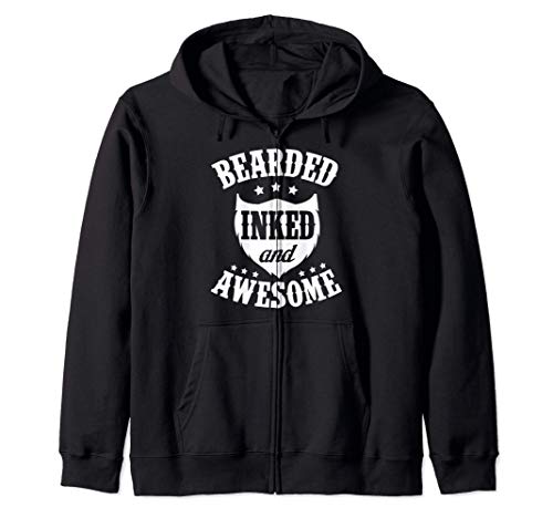 Funny Bearded Inked and Awesome Beard Sudadera con Capucha