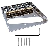 Timiy Musical Instruments Telecaster Electric 3 Brass Saddle String Guitar Chrome Bridge Assembly