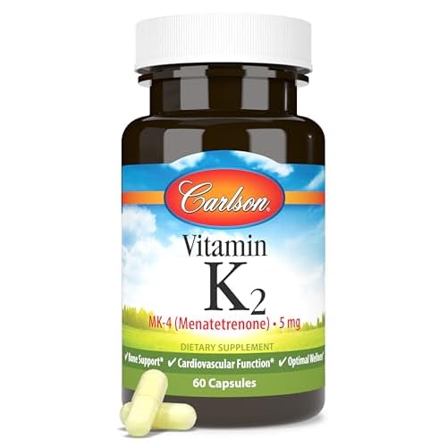 Carlson Vitamin K2 MK-4 (Menatetrenone), 5 mg, Bone Support, 60 Capsules