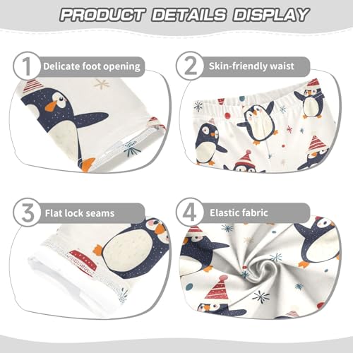 Penguin in Hat Girls Leggings,Workout Leggings for Girls Toddler Athletic Legging Size for 3-10T3