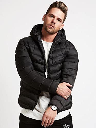 Casaco Bobojaco Puffer Masculino Com Capuz Slim Fitness - Preto - G