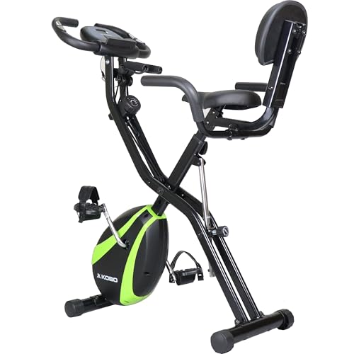 Image of Kobo Convertible Magnetic Folding Bike - Upright + Recumbent | 3kg Flywheel | 120 kg User Weight | Home Workout Cycle with Adjustable Seat, Resistance & LCD Display