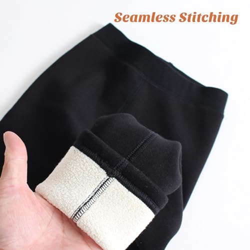 Meeshine Toddler Girls Winter Warm Leggings Fleece Lined Cotton Thick Thermal Basic Full Length Tights Kids Pants4