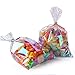 100 Pack Iridescent Holographic Cellophane Party Favor Treat Bags with 5 Colors Twist Ties Good for Themed Celebrations Baby Showers Weddings Girls Birthday Party Supplies (5
