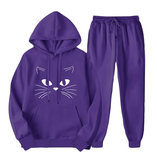 Ropa Deportiva dos piezas Mujeres Sudadera Capucha Mangá Larga Sudadera Capucha Pantalones Largos Ro