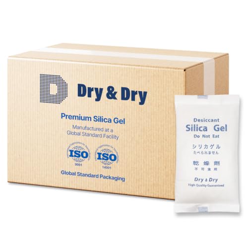 Dry &amp; Dry 500 Gram [200 Packets] Silica Gel Packets Desiccants, Silica Packets - Rechargeable Moisture Absorbers for Food Storage, Electronics, 3D Filament &amp; Safes