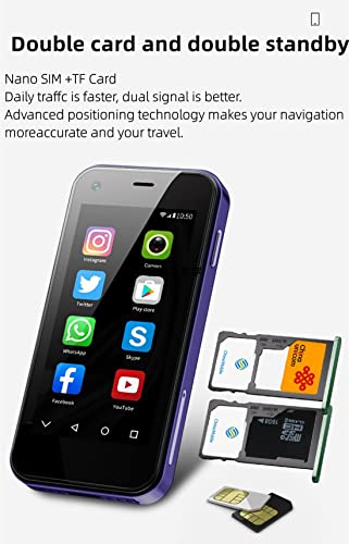 Rainbuvvy XS13 Pro Mini Smartphone 2,5" 3G Dual SIM Lila