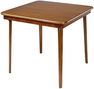 Meco STAKMORE Straight Edge Folding Card Table Fruitwood Finish