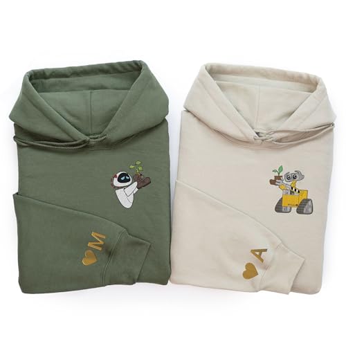 Personalized Couples Embroidered Sweatshirt, Custom for Him and Her, Matching Couple Outfit Sweater