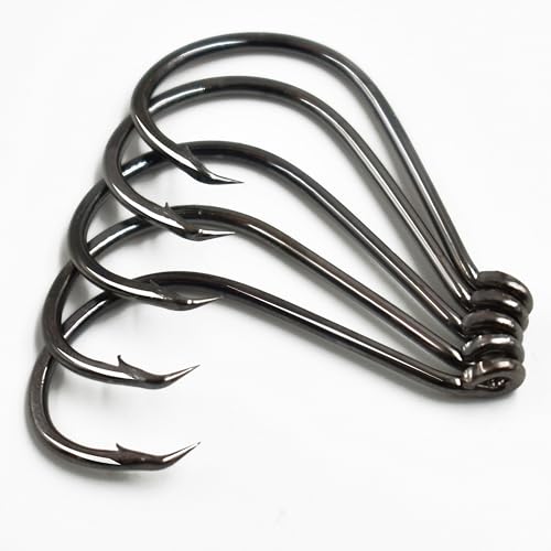 100 Piezas Anzuelos de Pesca Ganchos Circular de Pesca para Agua Dulce o Agua Salada Tamaño 4#~6/0 (1/0--100pcs)